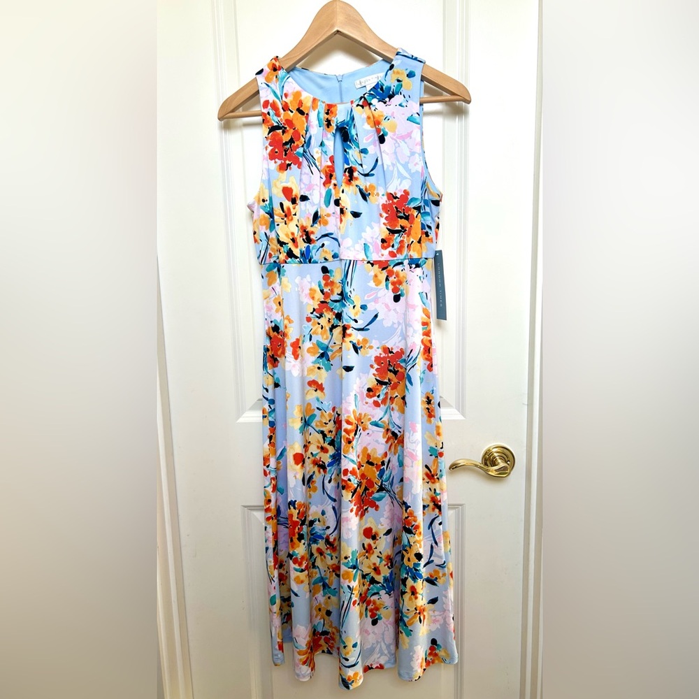 London Times Sleeveless Midi Dress